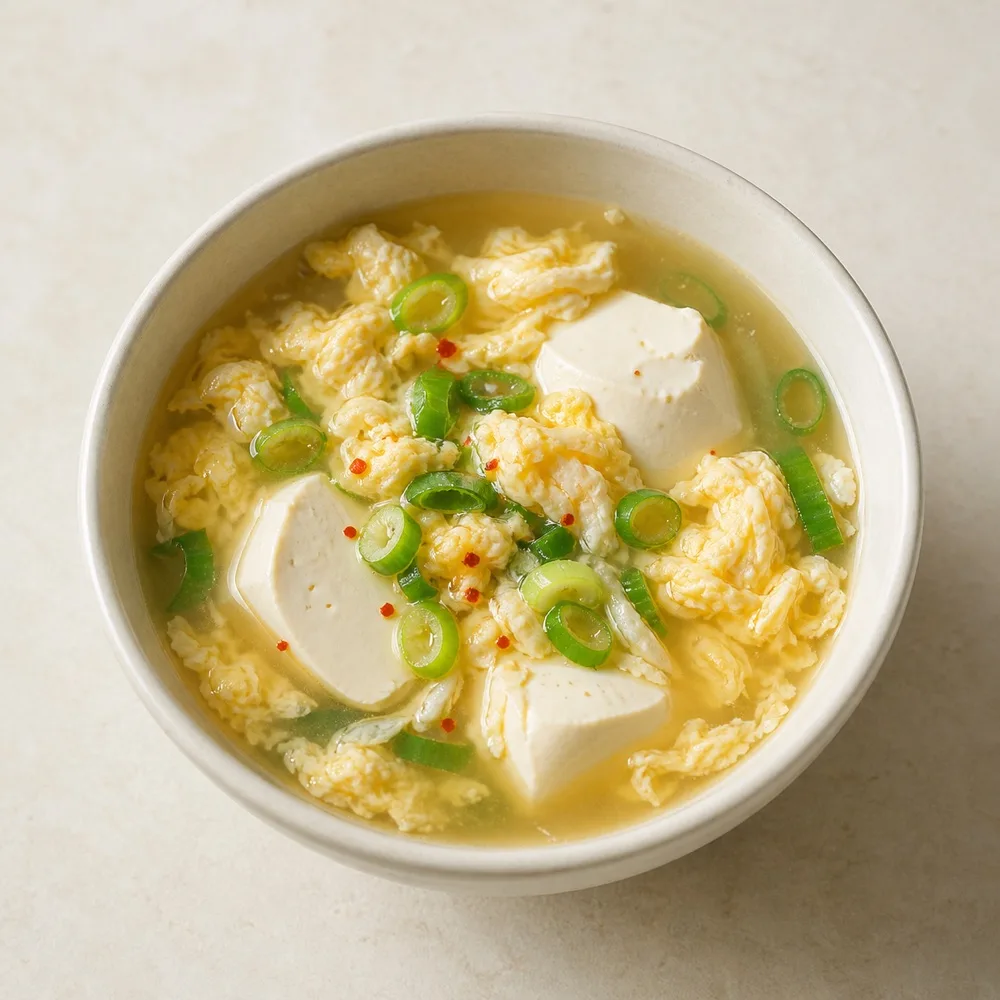 그릇에 담긴 순두부 계란국